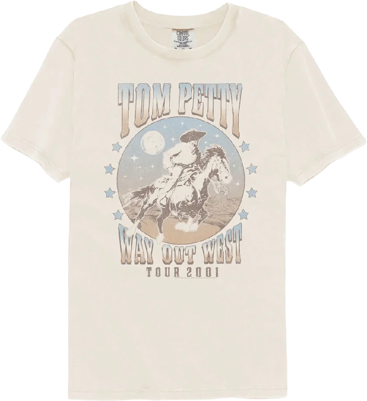 Men's minimalist design t-shirt-Way Out West Tom Petty Comfort Colors Brand T-Shirt