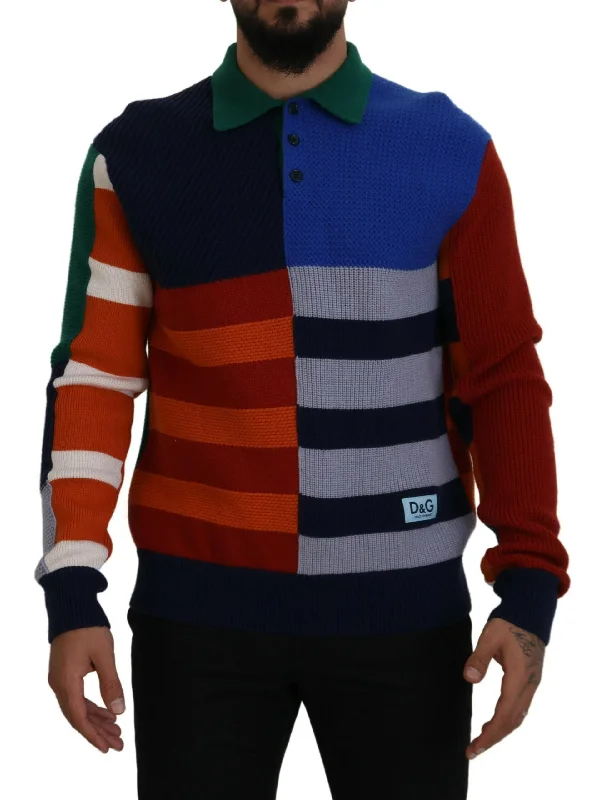 Men's cable knit sweater-Dolce & Gabbana Pullover Sweater in Men's Stripes