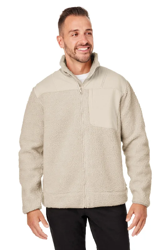 Men's pre-washed softshell jacket-Spyder Mens Venture Sherpa Full Zip Jacket - Natural