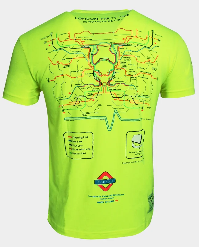 Men's sustainable material t-shirt-PARTY MAP T-SHIRT MENS YELLOW