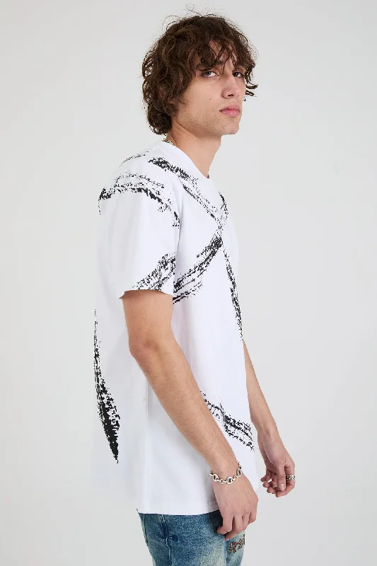 Men's fashion staple t-shirt-LIAM TEE | WHITE SNAKE TRACKS