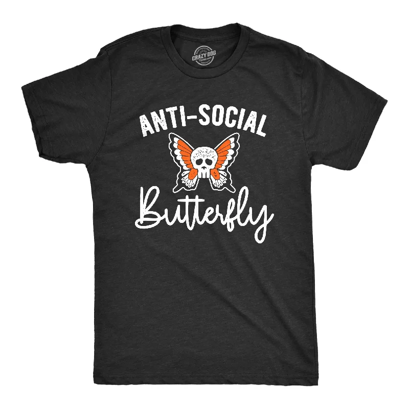 Men's versatile t-shirt-Anti Social Butterfly Men's T Shirt