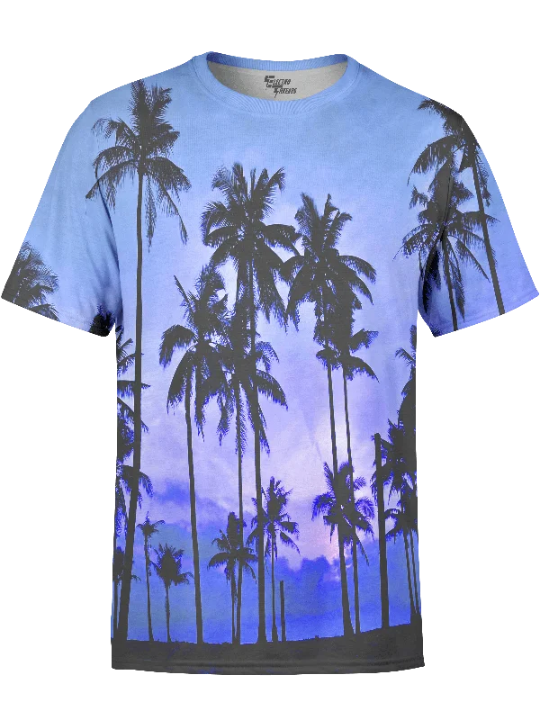 Men's eco-friendly fabric t-shirt-Purple Palms Unisex Crew