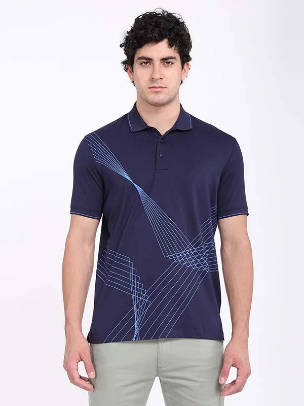 Men's lightweight performance polo shirt-Men Printed Polo T-Shirt