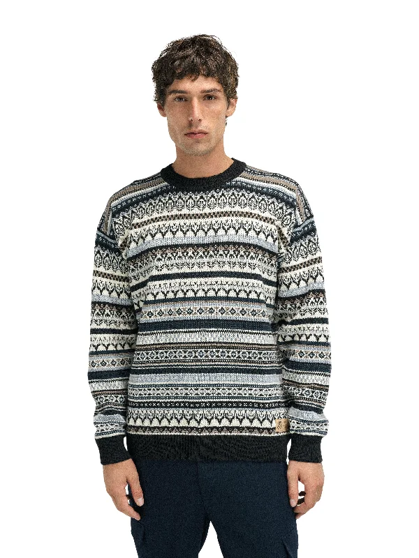 Men's active knit-Dale of Norway - Utsira Men's Sweater - Coffee/Off-White