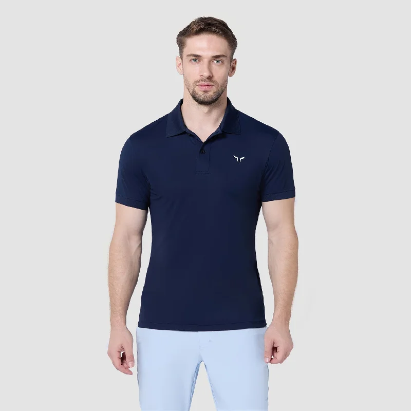 Men's tech-fabric t-shirt-Core Performance Polo - Navy