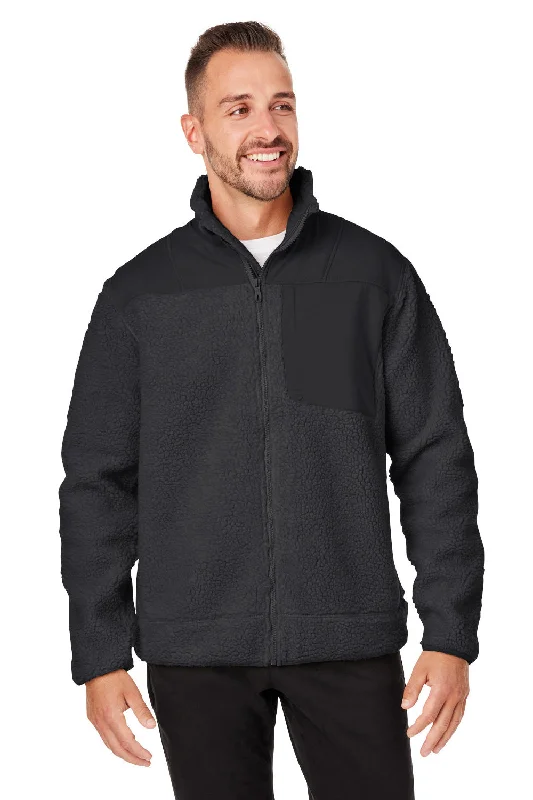 Men's summer trench coat-Spyder Mens Venture Sherpa Full Zip Jacket - Black