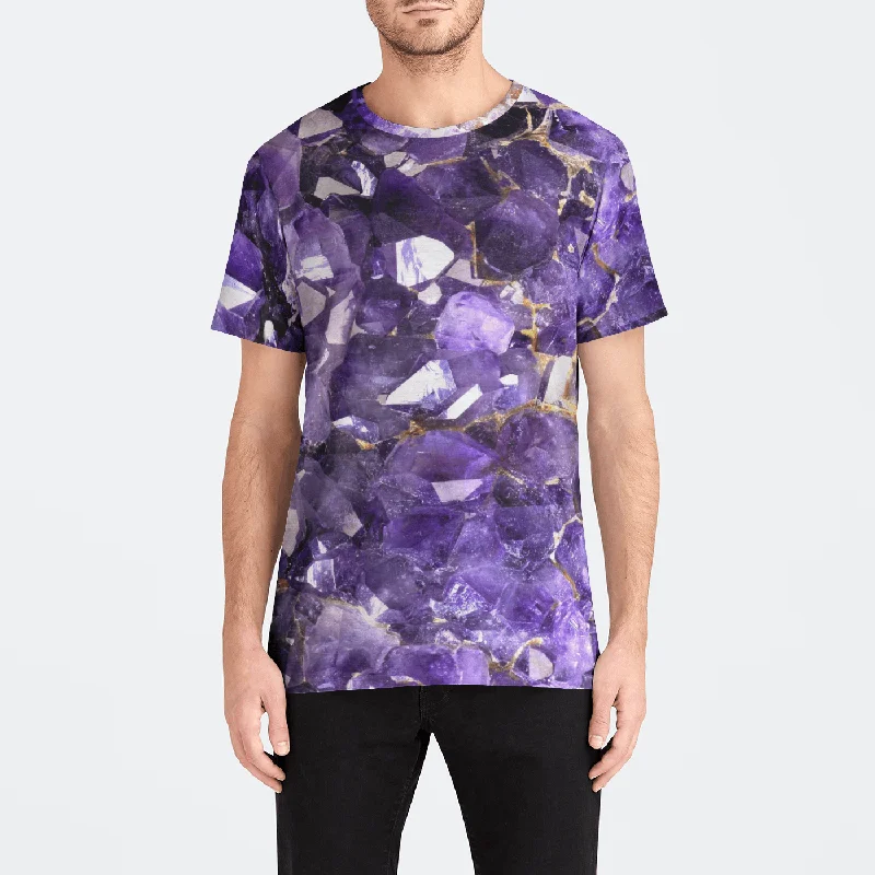 Men's organic fabric t-shirt-Amethyst Aura Mens Magic Soft Tee