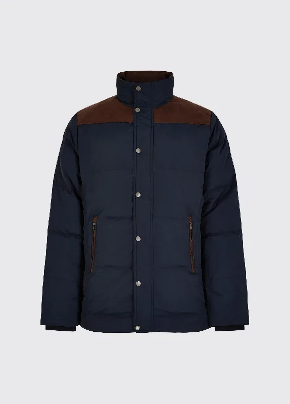 Men's sporty fleece jacket-Talbot Down Filled Jacket - Navy