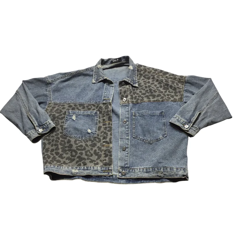 Men's breathable leather jacket-Jacket Denim By Blue B In Animal Print, Size: L