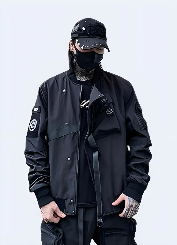 Men's tech-fabric bomber jacket-Grim Reaper Jacket