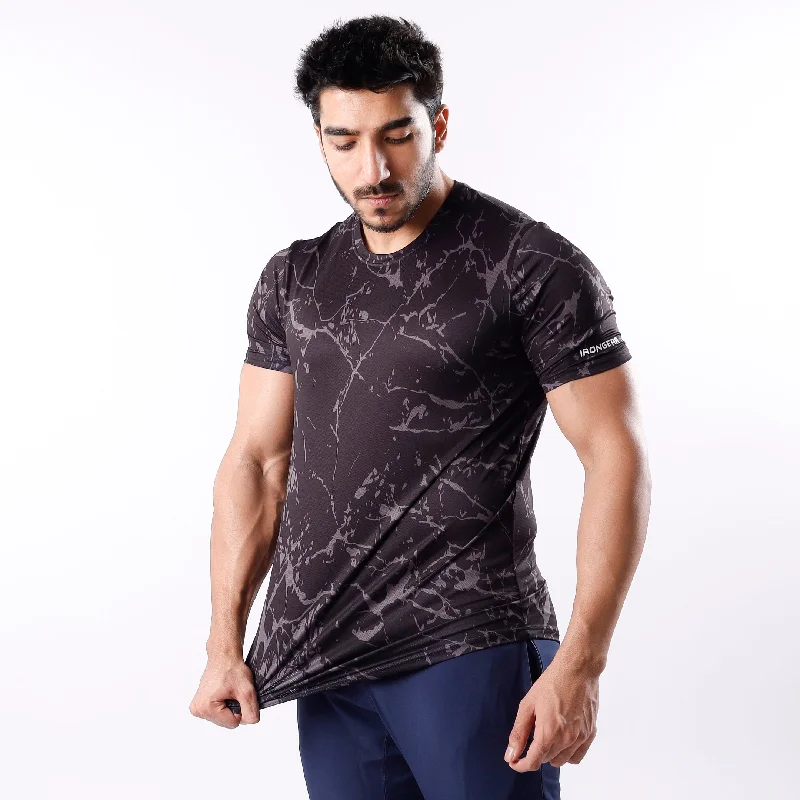 Men's nature-inspired graphic t-shirt-Muscle Shirt Black Marble