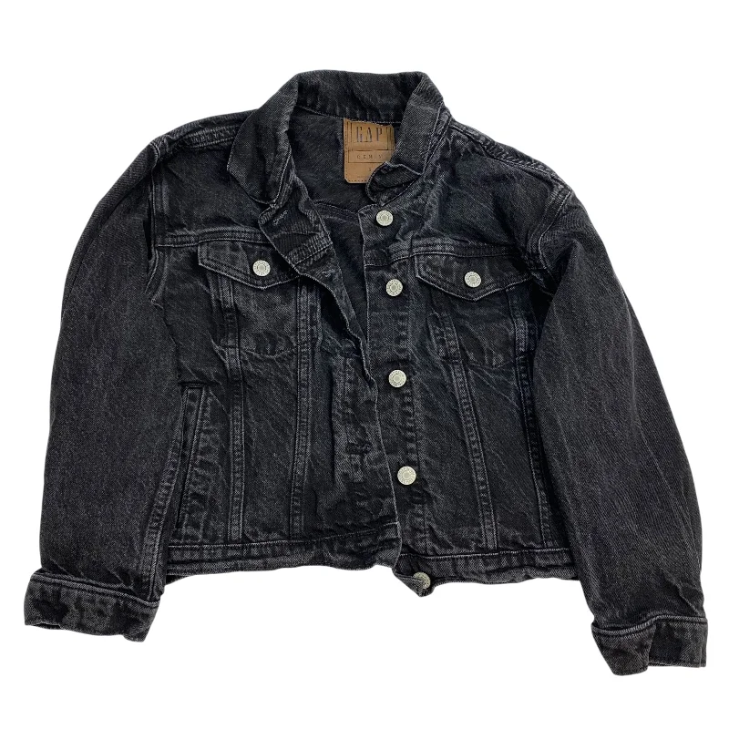 Men's antibacterial leather jacket-Jacket Denim By Gap In Black Denim, Size: S