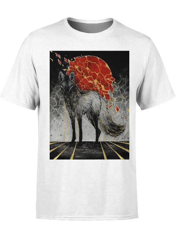 Men's comfy lounge t-shirt-Golden Mane Wolf Unisex Crew