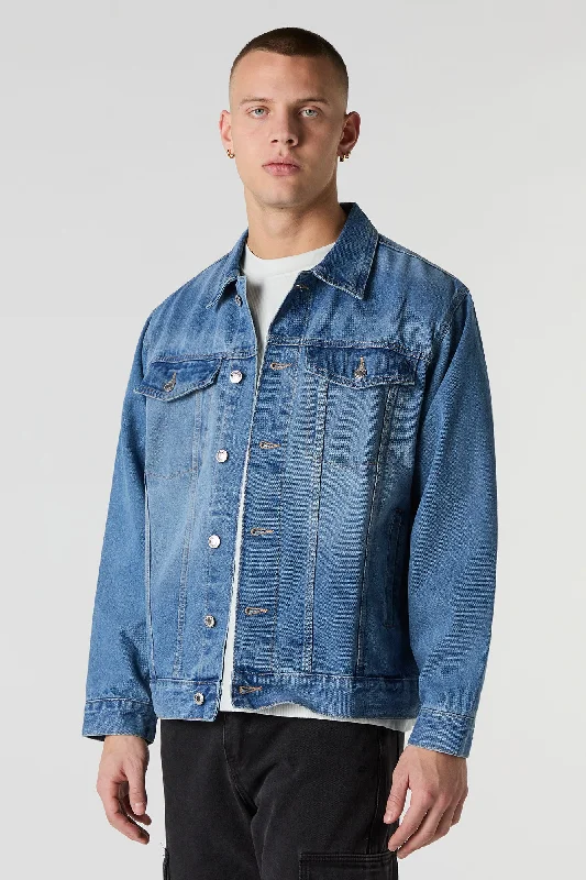 Men's performance puffer jacket-Denim Jacket