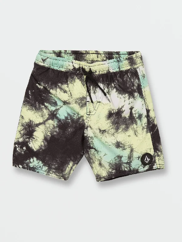 Men's wrinkle-free workout shorts-Little Boys Saturate Trunks - Shadow Lime