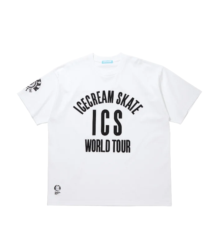 Men's ultra-soft t-shirt-FELT LOGO WORLD TOUR T-SHIRT - WHITE