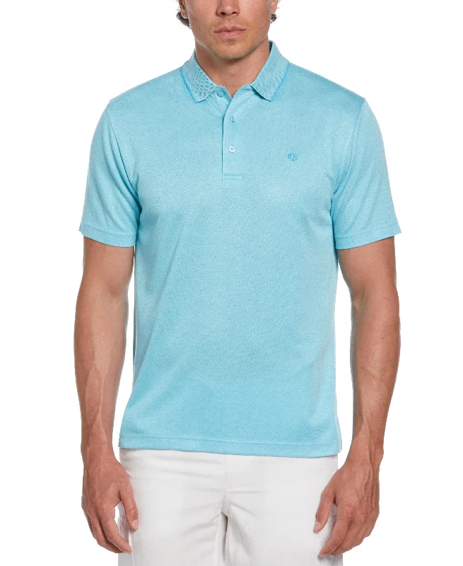 Men's comfortable travel wear polo shirt-Diamond Jacquard Polo Shirt