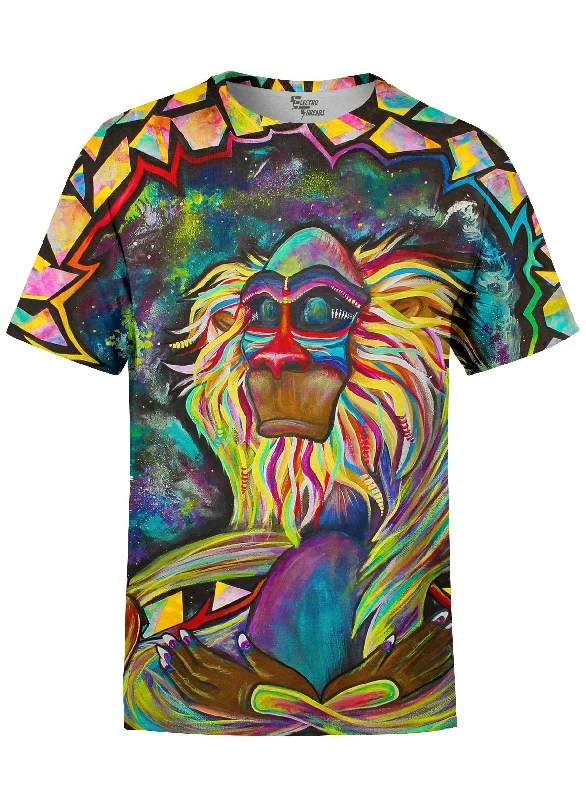 Men's soft-touch t-shirt-Meditating Rafiki Unisex Crew