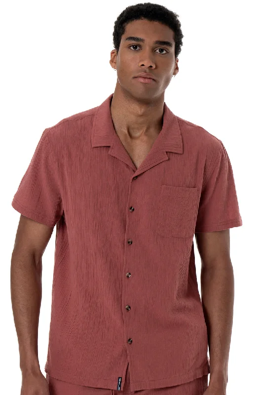 Men's fashion staple t-shirt-Crinkle Shirt _ 154515 _ Rust