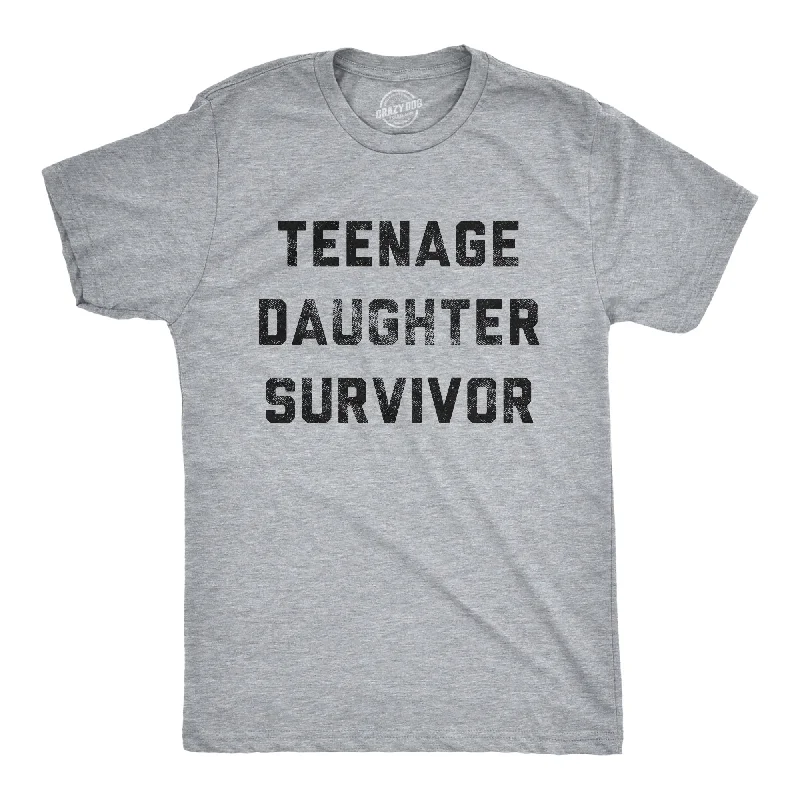 Men's tech-fabric t-shirt-Teenage Daughter Survivor Men's T Shirt