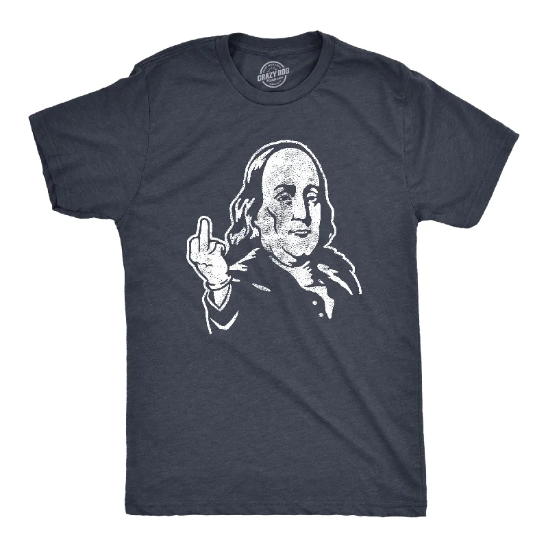 Men's organic fabric t-shirt-Benjamin Franklin Middle Finger Men's T Shirt