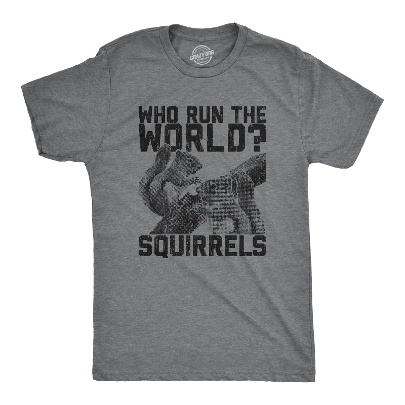 Men's sport-inspired t-shirt-Who Run The World Squirrels Men's T Shirt