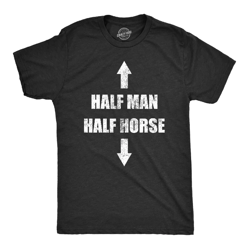 Men's eco-friendly fabric t-shirt-Half Man Half Horse Men's T Shirt