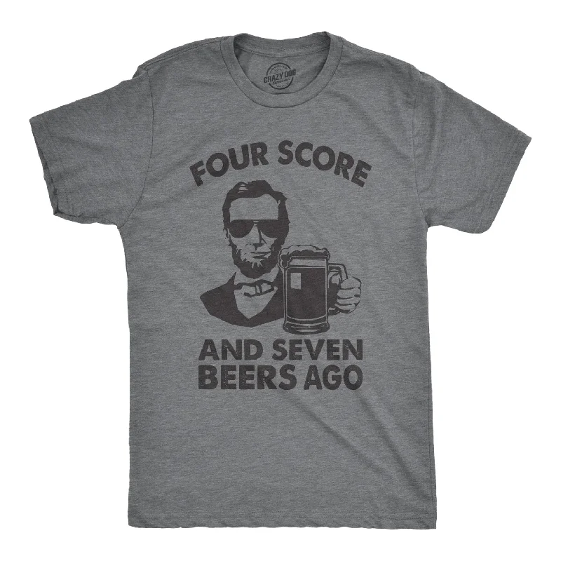 Men's organic fabric t-shirt-Four Score And Seven Beers Ago Men's T Shirt