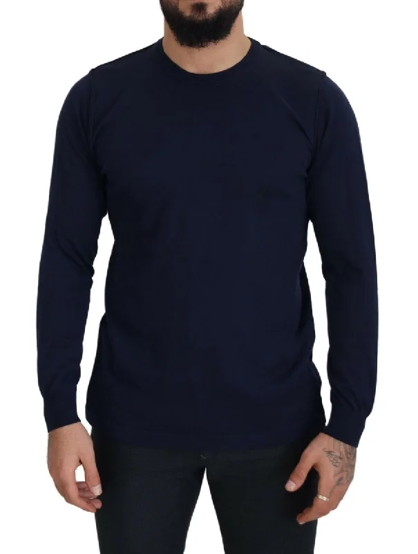 Men's versatile sweater-Paolo Pecora Milano  Cotton Crewneck Pullover Men's Sweater