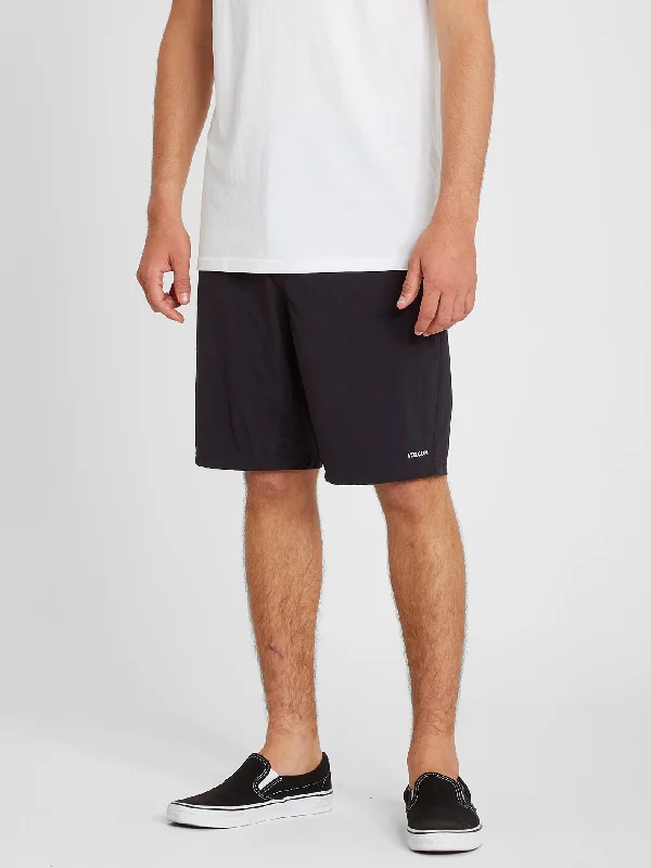 Men's wrinkle-resistant casual shorts-Bohnes Hybrid Shorts - Black