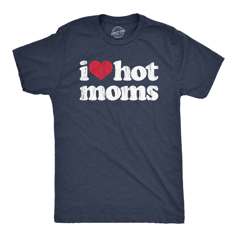 Men's heavyweight t-shirt-I Heart Hot Moms Men's T Shirt