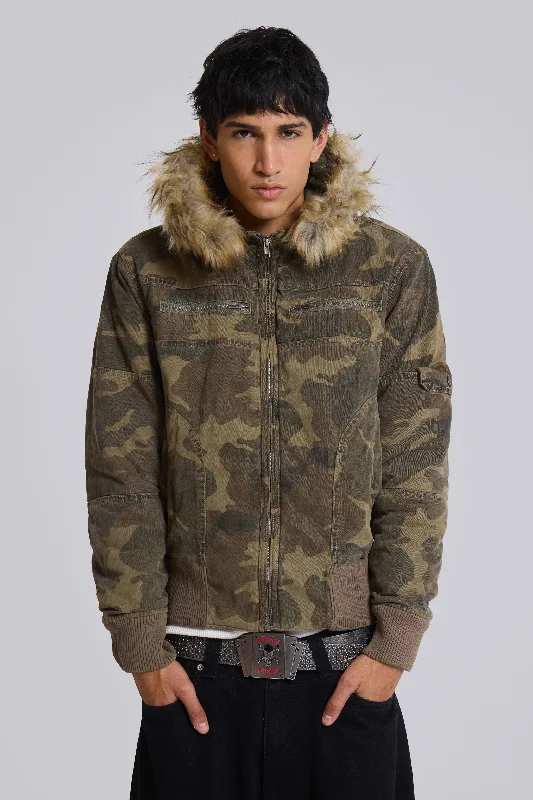 Men's relaxed fit raincoat-Marshal Camo Jacket