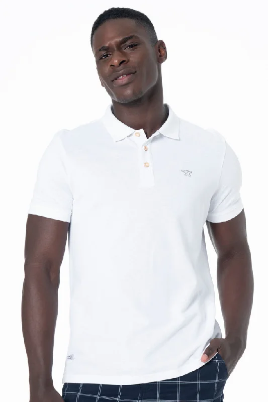 Men's iconic design t-shirt-Pique Golfer _ 131381 _ White