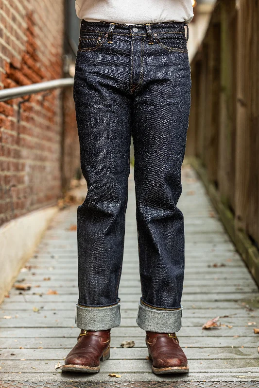 Men's lightweight travel pants-The Flat Head 3005 Straight - 14.5oz Selvedge Denim (Unsanforized)