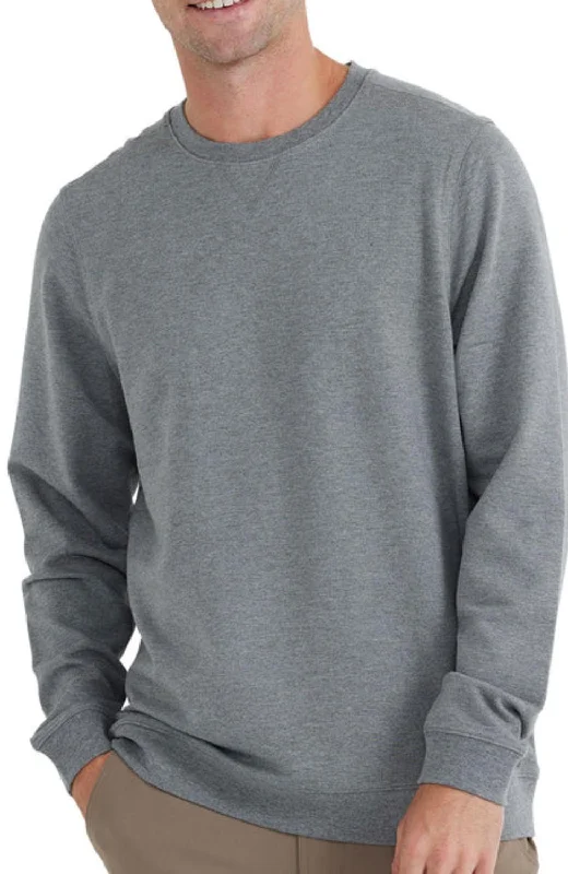 Men's construction sweatshirt-Bamboo Heritage Fleece Crew In Heather Graphite