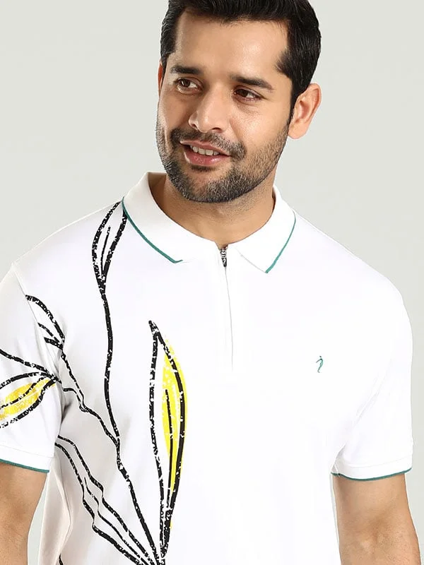 Men's sporty casual wear polo shirt-Men Printed Polo T-Shirt