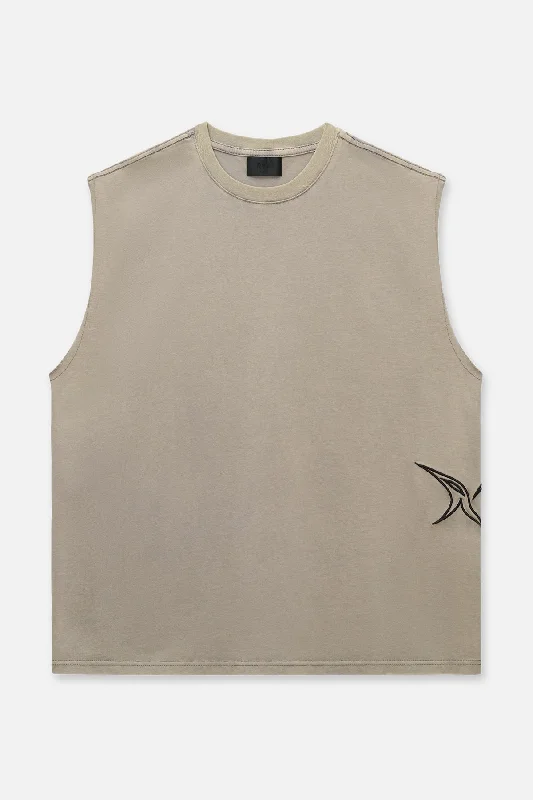 Men's versatile t-shirt-TERRY MUSCLE TEE | SAND WESTERN