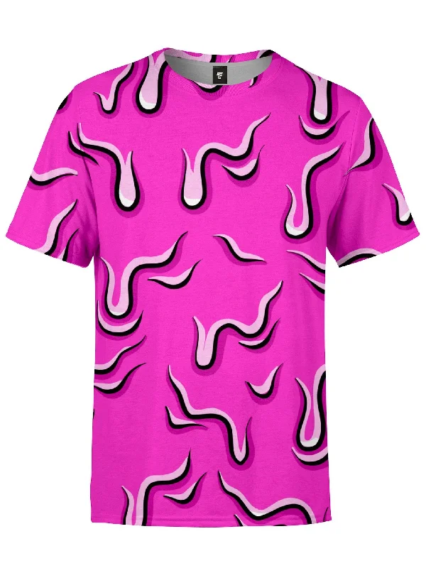 Men's relaxed fit casual t-shirt-Drippy (Pink) Unisex Crew