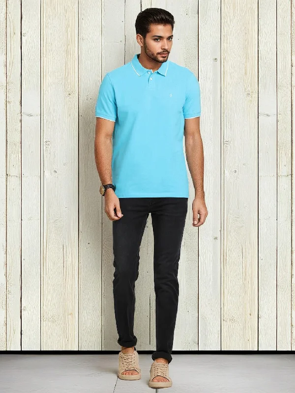 Men's summer office wear polo shirt-Men Solid Polo T-Shirt