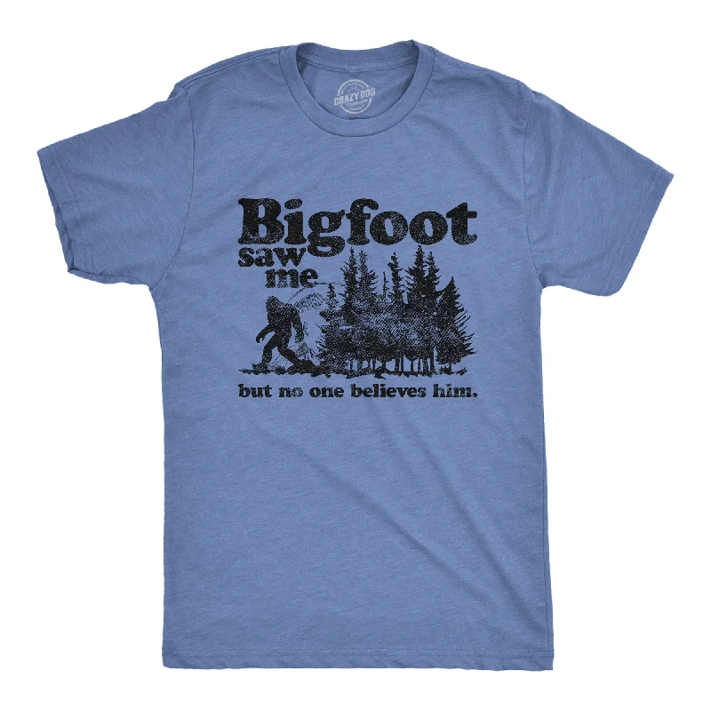 Men's comfy lounge t-shirt-Bigfoot Saw Me Men's T Shirt