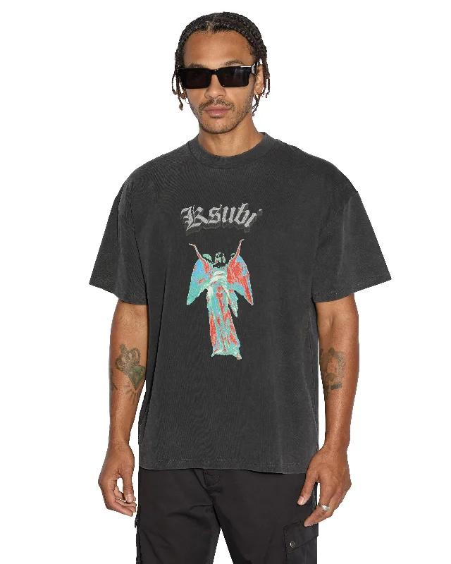 Men's pre-shrunk t-shirt-ANGELIK EKCESS SS TEE ACID BLACK