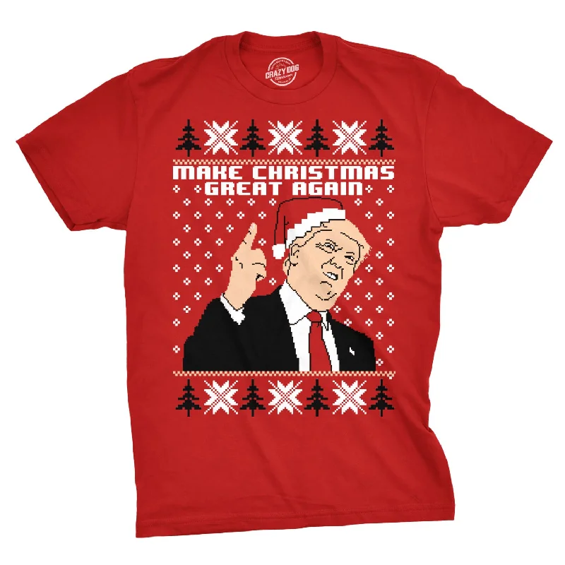 Men's summer-ready t-shirt-Make Christmas Great Again Ugly Christmas Sweater Men's T Shirt