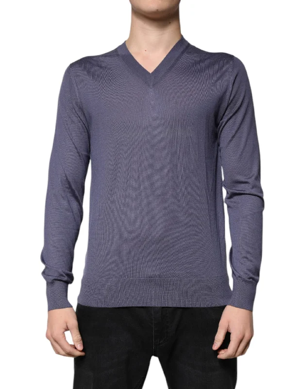 Men's trendy knit-Dolce & Gabbana Cashmere V-neck Men Pullover Men's Sweater (Pre-Owned)