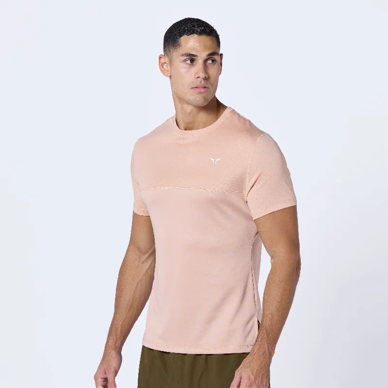 Men's soft-touch t-shirt-Essential Contrast Tee - Maple Sugar