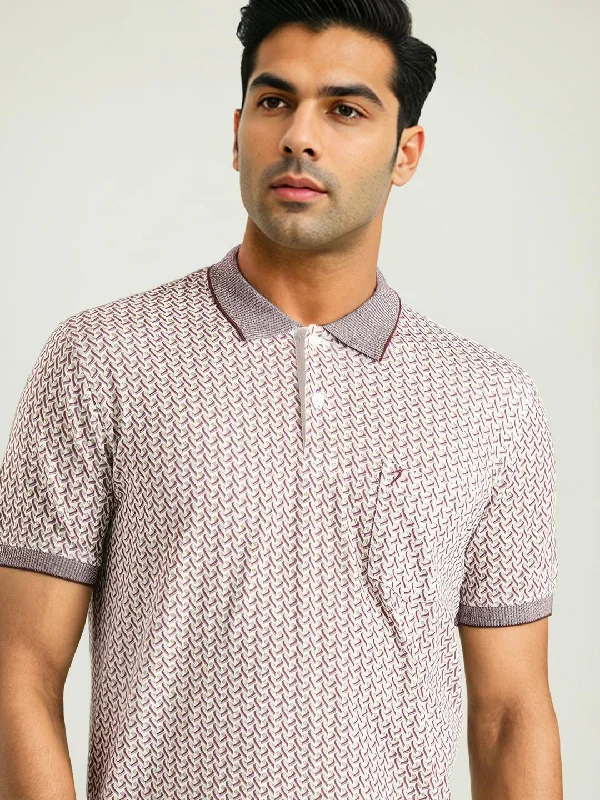 Men's lightweight performance polo shirt-Men Printed Polo T-Shirt