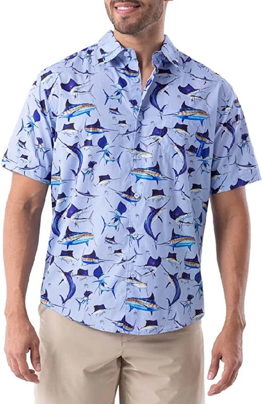 Men's modern dress wear shirt-Guy Harvey Short Sleeve Men's Woven Shirts