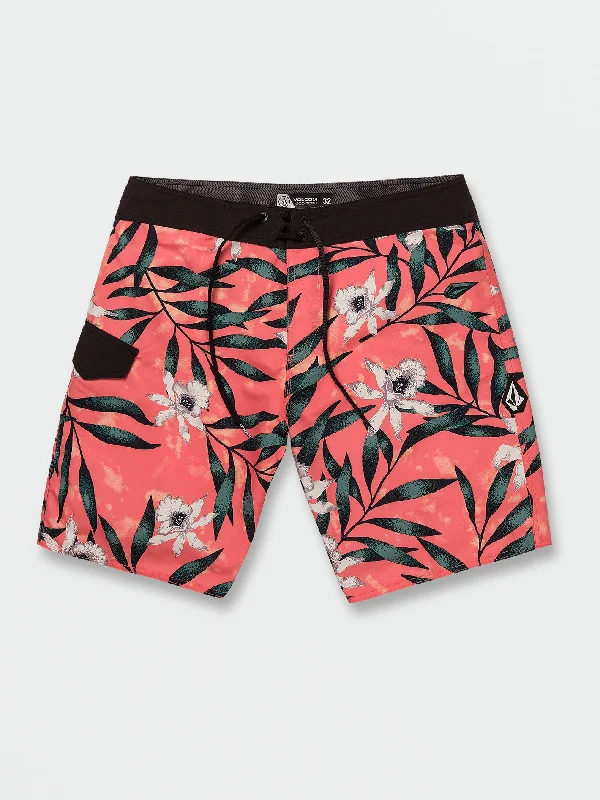 Men's weatherproof casual shorts-Tropical Hideout Mod-Tech Trunks - Living Coral