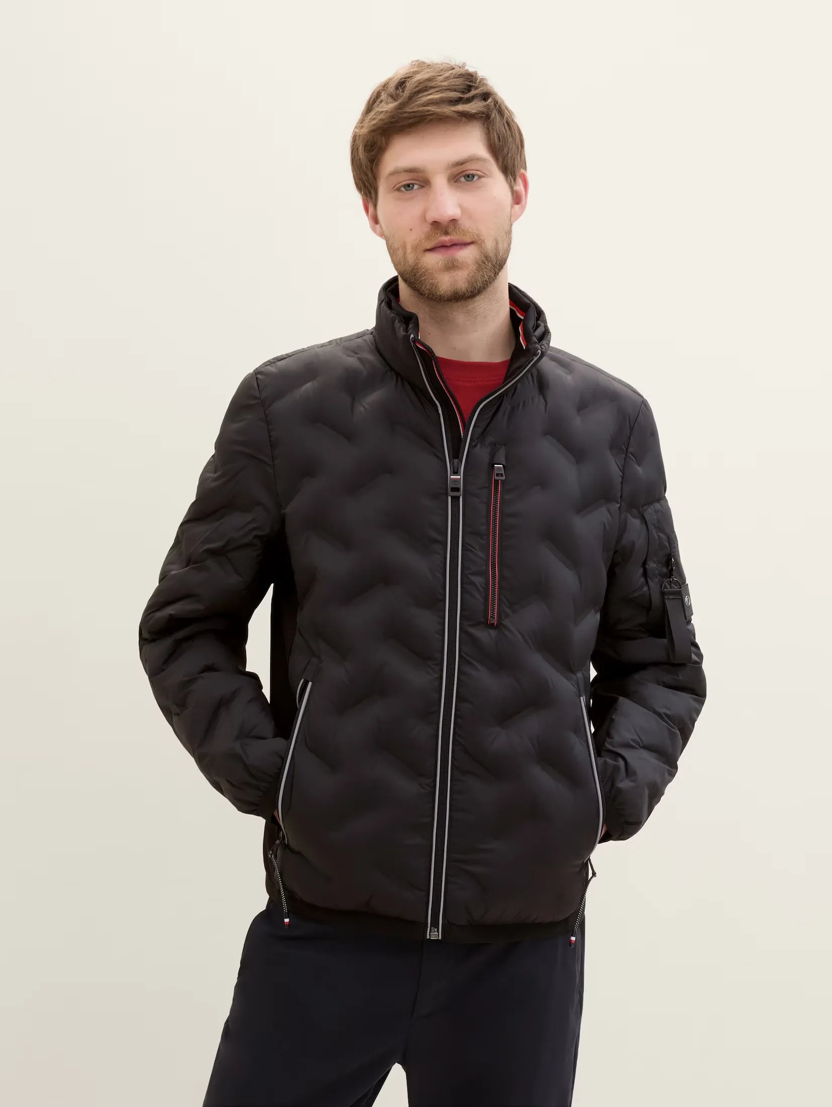 Men's all-season jacket-Tom Tailor Hybrid Black Jacket