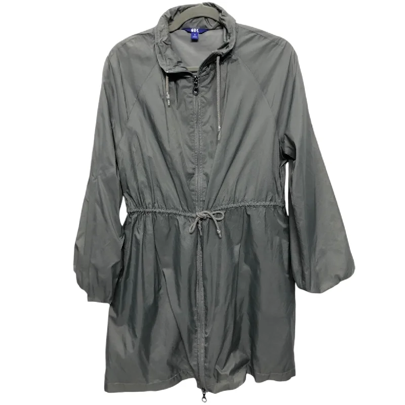 Men's gym-ready trench coat-Jacket Windbreaker By Joy Lab In Grey, Size: S